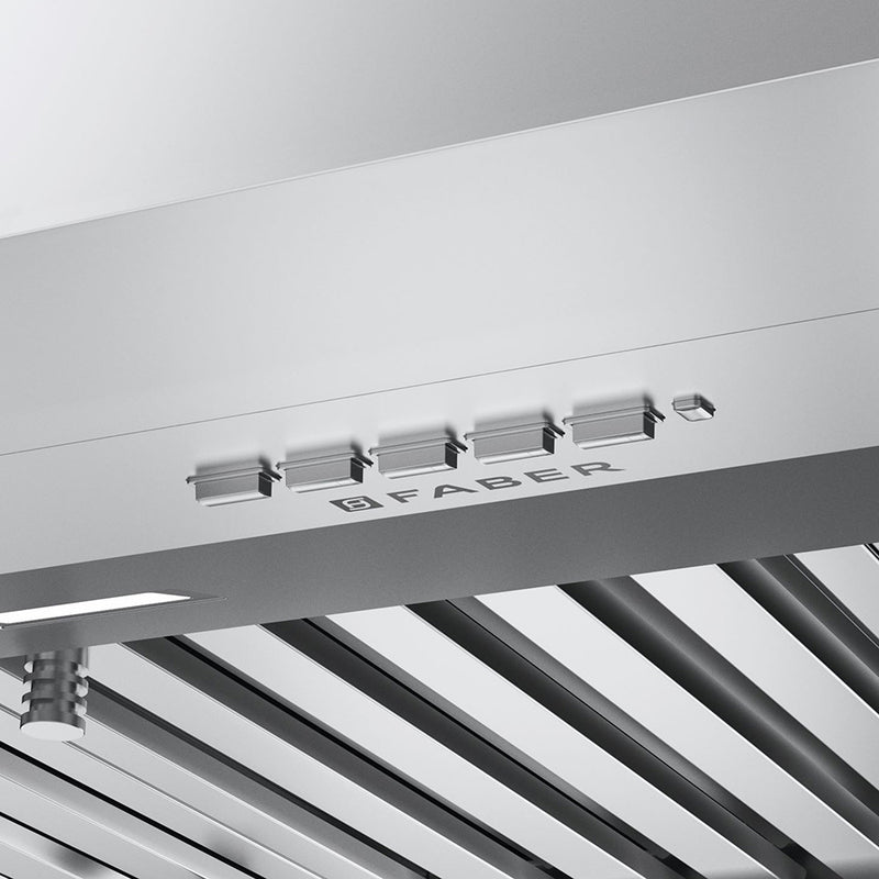 Close up of controls for Faber breva Stainless steel wall kitchen range hood silo image