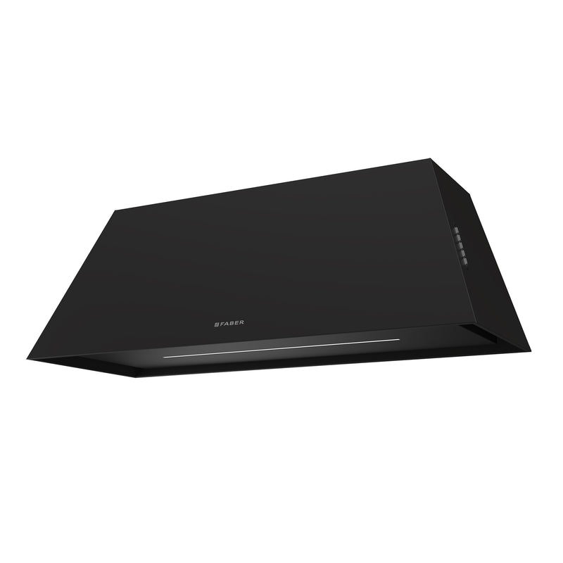 Painted Black Faber Chloe rustic style wall kitchen range hood silo image