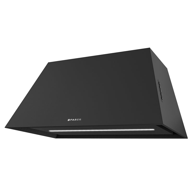 Painted Black Faber Chloe rustic style wall kitchen range hood silo image