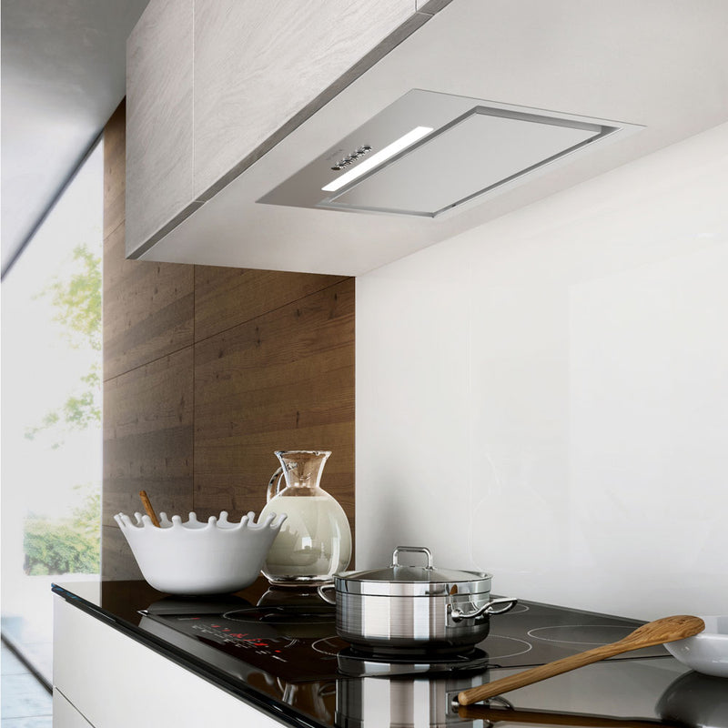 Faber inca lux insert range hood in a modern kitchen