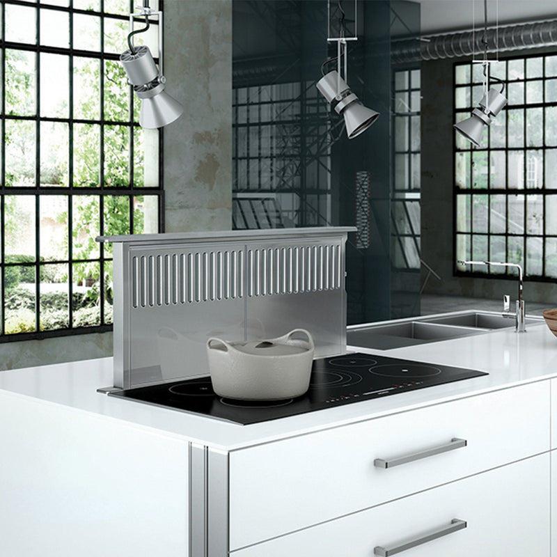 Faber Down Draft Hood Scirocco Plus in use in a modern kitchen