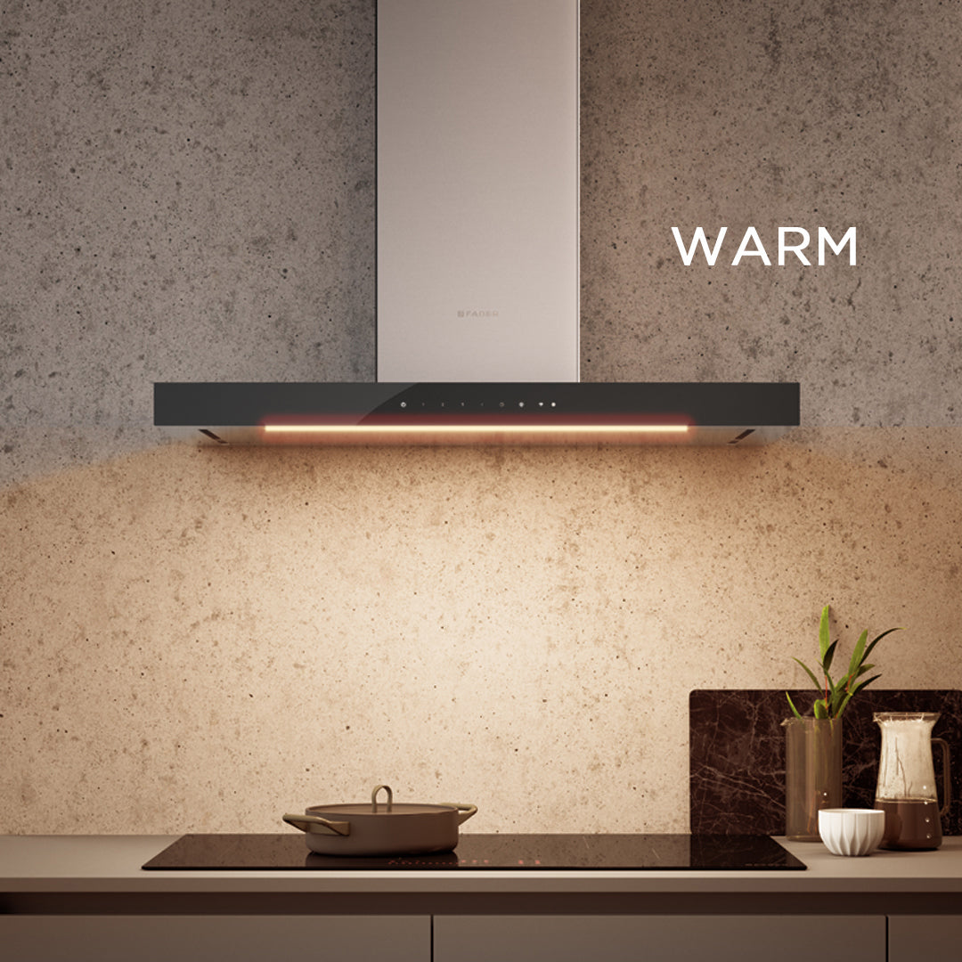 Faber Stilo Suprema Hood display warm lighting level of the Tunable lighting technology 
